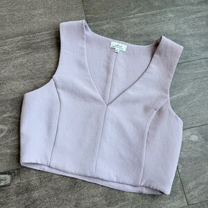 Aritzia V-Neck Sleeveless Top in White and Lavender